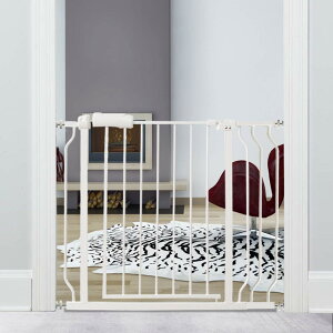 【送料無料】エルフ ベビー(Fairy Baby) ベビーゲート 取付幅86-98cm 高さ78cm 階段上 突っ張り式 オートクローズ機能 扉開閉式 赤ちゃん ゲート バリアフリー 柵 拡張付き ホワイト