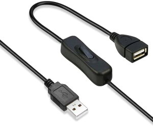 【送料無料】YFFSFDC USB A オス メス 延長ケーブル 2m ON/OFF スイッチ付き データ転送をサポート ブラック
