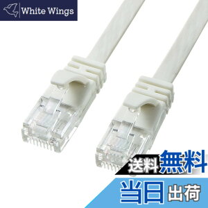 �y���������z�T�����T�v���C CAT6A �t���b�gLAN�P�[�u�� ���f���p (5m) 10Gbps/500MHz RJ45 �c���܂�h�~ �z���C�g KB-FL6A-05W
