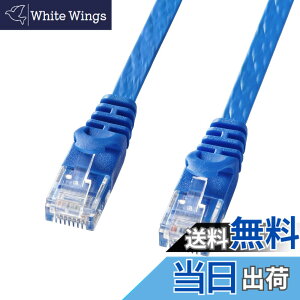 �y���������z�T�����T�v���C CAT6�t���b�gLAN�P�[�u�� (10m) 1Gbps/250MHz RJ45 �c���܂�h�~ �u���[ LA-FL6-10BL
