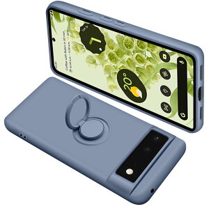 【送料無料】Google Pixel6 ケース リング付き シリコン 耐衝撃 グーグル ピクセル 6 リング カバー 液体シリコーン スマホケース 360°回転 スタンド機能 車載ホルダー ストラップホール付き 滑