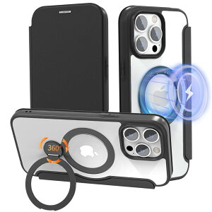 yzyCX[d&360x]Ozsmhokesu iPhone 15 Pro Maxp P[X 蒠^ J[h[ MagSafe[d 360°X^ht cΉ NAdlp蒠^ U[f y 