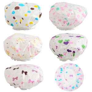 【送料無料】Deiboun シャンプーハット 大人用 6枚セット シャワーキャップ 繰り返し使える 防水シャワーキャップ 可愛いデザイン フリーサイズ 男女兼用 お風呂 温泉 SPA 洗顔 髪染め用キャッ