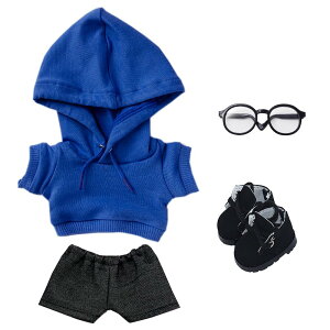 【送料無料】niannyyhouse 10cm 15cm 20cm ぬいぐるみ 服 ルーズフィット パーカー ジーンズ メガネ 靴 着せ替え 綿人形 アクセサリー (a4, 10cm)
