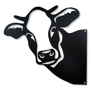 【送料無料】Lezalic ガーデニング 置物 飾り アイアンプレート オブジェ 園芸 動物 インテリア ウッドデッキ (牛2)