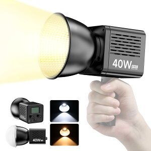 【送料無料】Ulanzi 40W PRO COB撮影用ライト LEDビデオライト 2500K-6500K 無段階調光 超高輝度 デュアル色温度常定光ライト 撮影補助光 MAX 50W CRI 95+/TLCI 96+ 13150Lux @0.5m 8種類の照明効果 1/4インチネジ
