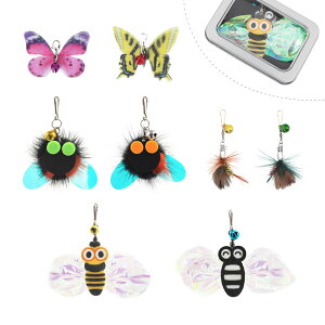 【送料無料】SONGWAY 猫おもちゃ ねこじゃらし 玩具 飛ぶ虫 四種類2個交換用 収納ボックス付き