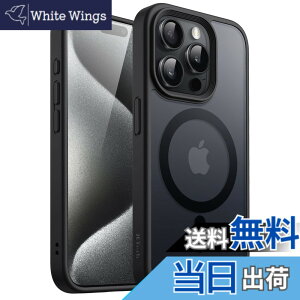 �y���������zJETech iPhone 15 Pro 6.1�C���`�p �}�O�l�b�g �P�[�X MagSafe�ɑΉ� �������̃}�b�g�w�� ���^ �ϏՌ� �J�o�[ (�u���b�N)