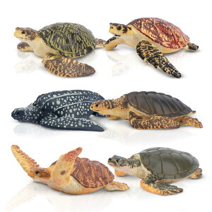 【送料無料】TOYMANY 動物フィギュア 6PCSカメフィギュア 海洋動物セット リアルな動物模型 カメ好き 人気動物 おもちゃ 玩具 誕生日プレゼント クリスマス 新年 飾り物 コレクション 6歳以上