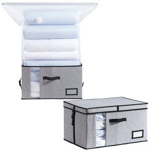 【送料無料】TAILI 布団圧縮袋 特大ケース ふた付き 羽毛布団収納袋 大型収納ボックス 衣類 ふとん フリップカバー 折りたたみ式 一体型 ぬいぐるみ 季節転換 省スペース 繰り返す利用可能