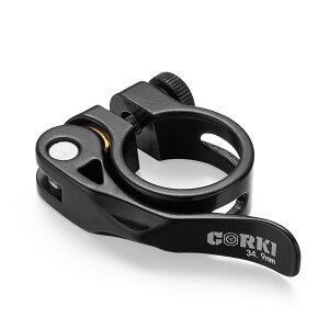 【送料無料】Corki Cycles 自転車用シートクランプ アルミ合金 軽量 クイックリリース ンシートポストクランプ 取り付け簡単 34.9mm ブラック