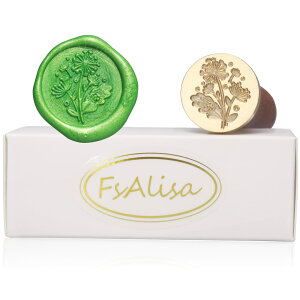 【送料無料】fsalisa シーリングワックス シーリングスタンプ シーリング ワックス スタンプ 封蝋 招待状 結婚式 祝福 告白 記念日 誕生日 祝い 手紙 印章 印鑑 メッセージカード用 (蒲公英)