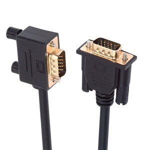 【送料無料】NFHK 90度 左角度 VGA RGB オス→ ストレートオス 延長ケーブル 3COAX+6C モニタープロジェクターコンピューター用, NF-DB-007-LE-1.0M
