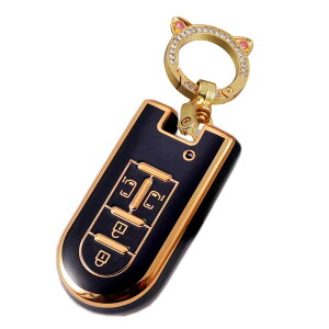 【送料無料】ZANEKO キーケース適合トヨタダイハツ タンク ルーミー タントキーカバー タントカスタム ウェイクキーホルダー新型ムーヴ キャンバス ムーヴカスタムスマートキーケース(ブラ