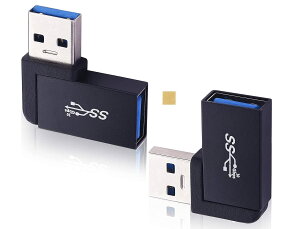 【送料無料】Sound Wave【 3.2 Gen2 10Gbps高速データ転送USB3.0/2.0 L字 アダプター オス メス 】USB延長コネクタ USB-A オス to メス 90度 変換アダプタ 5A 急速充電+10Gbps 高速データ転送 タイプA 延長コ
