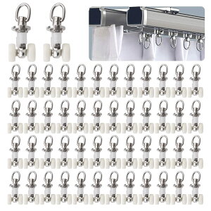 【送料無料】GHDVOP カーテンランナー後入れ 50個入り 合金 カーテンレール アクセサリー 溝幅約6-8mm対応 静音 スムーズ 軽量型 耐荷重&耐久性