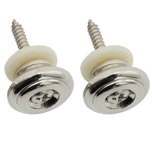 【送料無料】Musiclily Pro 17mm ストラップピン ラージタイプ エンドピン エレキギター/アコースティックギター/ウクレレ用、ニッケル (2個セット)