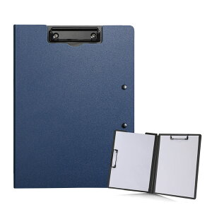 【送料無料】ALLMIRA バインダー a4 2つ折り クリップボード 二つ折り クリップファイル 両面 ダブルクリップ 折りたたみ おしゃれ ふたつ折り (ブルー 1個入り)