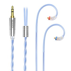 【送料無料】NICEHCK SkyFlag イヤホンリケーブル 7N単結晶銅と6N銀メッキ単結晶銅のミックス MMCX 3.5mmプラグ 金属製コネクタ 着脱式 柔らかい アップグレードケーブル 3極 柔らかい 1.2m DIYイヤホ