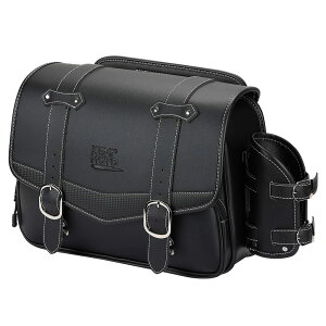 【送料無料】KEMIMOTO バイク サイドバッグ サドルバッグ 汎用 15L サイドバック 大容量 ドリンクホルダー付属 金具防錆 小物収納 ブラック KM401