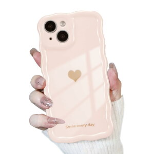 【送料無料】QLTYPRI iPhone 13 用 ケース TPUカバー ウェーブ おしゃれ 韓国 可愛い ハート柄 薄型 軽量 耐衝撃 スマホケース ワイヤレス充電対応 ストラップホール付き iPhone13 ケース アイフォン