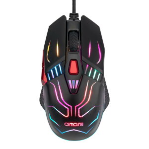 【送料無料】CHONCHOW 有線 USB接続 高精度 ゲーミングマウス ゲーマー向け 最大12800DPI 6段階DPI切り替えボタン 7個プログラムボタン 人間工学デザイン LEDライト 光学式 左右対称 G40