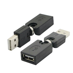 【送料無料】CERRXIAN usb 360度回転 アダプタ USB 回転式 コネクタ usbオスメス変換アダプタ usb 延長コネクター USB A(メス)-USB A(オス) 車、ネットワークカード、ノートパソコン 用 2点セット