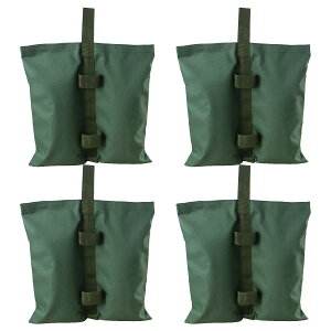 【送料無料】Sutekus テントやタープ固定用 砂袋 容量6L(砂10kg) ウエイトバッグ テント用 重り 重し袋 テントウエイト マジックテープ式 4個入り (アーミーグリーン)