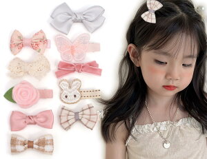 【送料無料】BIANHUAN ベビー ヘアクリップ 赤ちゃん ヘアピン 子供 髪 留め キッズ ヘアアクセサリー 女の子 かわいい おしゃれ シンプル リボン 手作り ギフト お誕生日 プレゼント