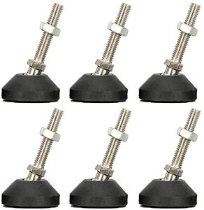 【送料無料】Wolfride 6個入り 家具足 固定脚 アジャストボルト 機械レベリング足 滑り止め 家具アジャスター足 防水 360°回転可能 ナイロン樹脂製 高さ調節 D40 xM8 x 50mm
