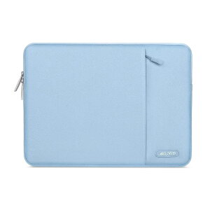 【送料無料】MOSISO ラップトップ スリーブバッグ、対応機種 Laptop 13.3インチ、ポリエステル 撥水 保護 縦型ケース ポケット付き(エア ブルー)
