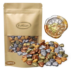 【送料無料】FsAlisa シーリングワックス 心型 シーリングスタンプ 粒 封蝋 シーリング ワックス スタンプ 招待状 結婚式 祝福 告白 記念日 誕生日 祝い 手紙 プレゼントに (金属ゴールド*心型)