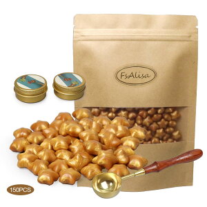 【送料無料】FsAlisa シーリングワックス 星型 シーリングスタンプ 小粒 封蝋 シーリング ワックス スタンプ 招待状 結婚式 祝福 告白 記念日 誕生日 祝い 手紙 プレゼントに(ゴールド*星型)