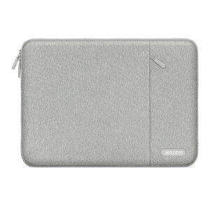 【送料無料】MOSISO ラップトップ スリーブバッグ、対応機種 Laptop 12.3インチ、ポリエステル 撥水 保護 縦型ケース ポケット付き(グレー)