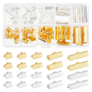 【送料無料】PH PandaHall ワニ口 金具 カシメ 約100個 5サイズ4色 ワニカン リボン留め 紐止め 留め金具 8/10/13/20/25mm ゴールド シルバー 基礎パーツ クリップ ジュェリー用 アクセサリーパーツ 手