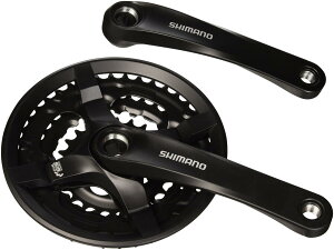 【送料無料】シマノ (SHIMANO) フロントチェーンホイール (MTB) FC-TY501 42×34×24T 175mm 8/7/6S チェーンガード付 ブラック EFCTY501E244CLB TOURNEY (ターニー)