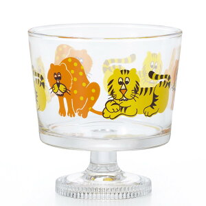 【送料無料】アデリア(ADERIA) 【 アデリアレトロ 脚付きデザート グラス 深型 ズーメイト 285ml 化粧箱入 日本製 1966 】 昭和 ガラス 食器 おしゃれ かわいい トラ ライオン パフェ スイーツ フ