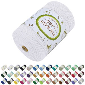 【送料無料】LEREATI マクラメロープ 3mm x 300m, マクラメ 糸 コットン マクラメ 紐 天然綿糸, 綿ロープ の場合 DIY, 壁掛け、夢キャッチャー、鉢植え装飾, 編み物, ボヘミア結婚式アーチの装飾 (