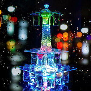 【送料無料】QuiExact LED酒ボトルの表示棚 24カップ エッフェル塔 酒棚 バーホテルLED酒棚の表示棚 LED酒グラス 収納ラック酒器 酒棚 テキーラ観覧車 パーティ 開店祝い ワイングラス掛け カラ