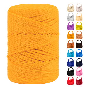 【送料無料】LEREATI マクラメロープ 3mm ポリエステル糸 かぎ針編みバッグコード マクラメ糸 マクラメ 紐 yarn, 編み物, かぎ針編み, バッグ, 壁掛け, DIYクラフト (ゴールデン)