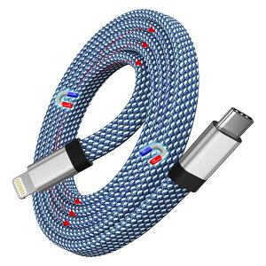 【送料無料】Magtame 1M ライトニングケーブルusb-cフラット平形 磁力自動収納 タイプc ライトニング MFi認証 iphone-充電ケーブルタイプc 3A急速充電 lightning usb-c iPhone14/iPhone13/12/11/iPad Mini/Air/Pro等に