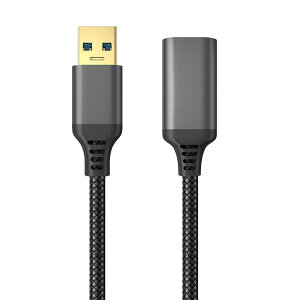 【送料無料】USB 延長ケーブル 0.5m Popolier 【USB3.1 Gen 1】 5Gbps 高速データ転送 USB A(オス)-A(メス) USB延長コードナイロン編み製 取り回しやすい (ブラック(B))