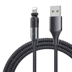 yz1.2m USB P[u180x] LEDCgt 2.4A }[d USB 2.0 f[^] ϋv fh~ iC҂ iPhone/iPad/iPod Ή(1.2 m,IOS Ή, ubN)