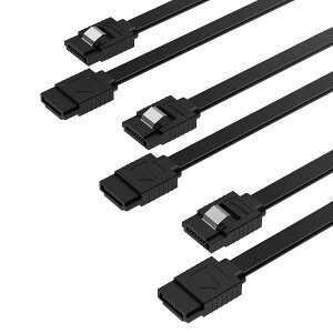 【送料無料】SABRENT SATAケーブル(ストレートコネクタ)SSD/HDD/CDおよびDVDドライブ用SATA III 6Gbit/秒用ロック付き/PC、ミニPC、MacBook、ノートPCに使用 (3個パック、20インチ) ブラック (CB-SFK3)