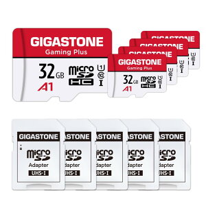 �y���������zGigastone 32GB �}�C�N��SD�J�[�h �t��HD 5�Z�b�g 5 SD�A�_�v�^�t�� 5 �~�j���[�P�[�X�t�� Gopro �A�N�V�����J���� �X�|�[�c�J���� SDHC U1 Class 10 90MB/S UHS-I Full HD ����