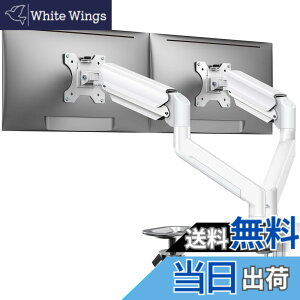 �y���������zErGear ���j�^�[�A�[�� �f���A�� 2��� �� �z���C�g 17-32�C���`�Ή� �ω׏d10kg �K�X�X�v�����O�� �f�B�X�v���C�A�[�� PC�A�[�� �����O VESA 75x75mm 100x100mm�Ή� �N�����v�� �O�����b�g