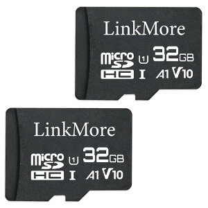 �y���������z�y2���Z�b�g�zLinkMore 32GB MicroSDHC�J�[�h U1 / A1 / V10 / SD�A�_�v�^�[�t (�Ǎ��ő�90MB/s)