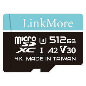 �y���������zLinkMore MicroSDXC�J�[�h 512GB A2 / V30 / U3 / Switch�Ή�/SD�A�_�v�^�[�t�y�Ǎ��ő�100MB/s�z