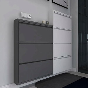 �y���������zFloralies ���ʔ� �X���� ���^ �����i �΂ߒu�� �X�`�[���� ���ʔ� ���s15.2cm 3�i�V���[�Y���b�N ���� ������� �����^ �C���[�L���r�l�b�g (�O���[, 3�i-���s15.2cm×��65cm)