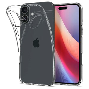 �y���������zSpigen iPhone 16 Plus �P�[�X �N���A ���ϖh�~ TPU �\�t�g �ϏՌ� �ČRMIL�K�i ���L�b�h�E�N���X�^�� ACS08064 (�N���X�^���E�N���A)